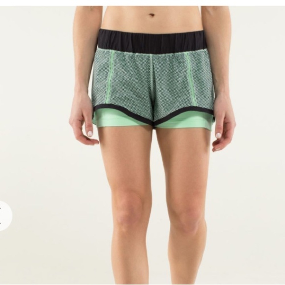 Lululemon In A Flash Short
Double Diamond Fresh Teal / Black 4